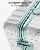 LUGGEX Aluminum Frame Hard Shell Carry On Luggage, White-B0B77VP2C9 - Like New