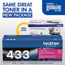 Brother Genuine High Yield Toner Cartridge TN433M TN433 M - Magenta Like New