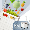 HONSHINE COLLAPSIBLE ROLLING CRATE WITH SPINNING OPEN LID, XZG - WHITE - Like New