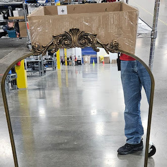 GENERIC ORNATE DECORATIVE MIRROR 25.5W X 39L - BRONZE WOOD - Like New