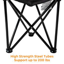 Pacific Pass Lightweight Portable Tripod Camp Chair, Includes Carry Bag - Black - Brand New