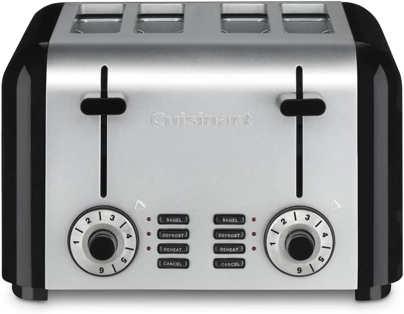 CUISINART CPT-340P1 4 SLICE TOAST & BAGELS COMPACT TOASTER-STAINLESS STEEL/BLACK Like New