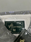 TIGER WOLF SIZE MEDIUM WHITE POLO SHIRT - SIZE: MEN M - WHITE - Brand New