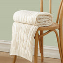 AORMENZY CABLE KNIT THROW BLANKETS 30 X 40 INCHES, Light Weight Blanket - CREAM - Brand New