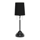 Simple Designs 17.25" Chic and Stylish Crystal Adorned Table Lamp - Black - Brand New