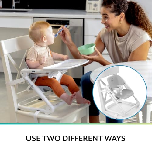 EVENFLO EAT & GO 2-IN-1 PORTABLE FOLDING BOOSTER CHAIR - WHITE - Like New