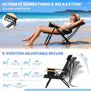 CANPSKY PREMIUM PORTABLE CAMPING CHAIR 5-POSITION RECLINER - BLACK - Like New
