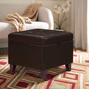 Adeco 18" Square Storage Ottoman Faux Leather Footrest with Flip Top B08JYP1NC4 - Brand New