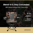 ARROWHEAD OUTDOOR 360 DEGREES SWIVEL HUNTING CHAIR W/ ARMRESTS CAMO - Camo Like New