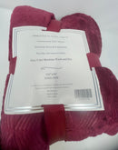 SHERADIAN EMBOSSED FLANNEL BLANKET - SIZE : KING ( 102"X86") - BURGUNDY - Brand New