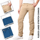 GALAXY BY HARVIC MEN’S HEAVYWEIGHT FLEECE-LINED STRETCH PANTS KHAKI SIZE: 36x31 - Brand New