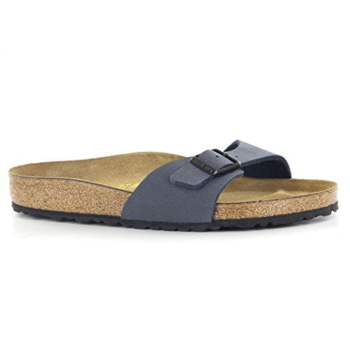 0040121 BIRKENSTOCK WOMEN'S MADRID BIRKO-FLOR SANDAL MEN 5 WOMEN 7 NAVY - Like New