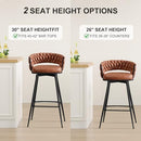 Counter Height Bar Stools Set of 2, 26 inch, Swivel Woven Back with Footrest - Like New
