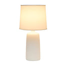 SIMPLE DESIGNS TEXTURED LINEAR POTTERY CERAMIC TABLE LAMP - OFF WHITE - Like New