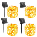 GENERIC SOLAR STRING LIGHTS OUTDOOR WATERPROOF, 4 PACKS, 132 FT, 400 LED - BLACK - Like New