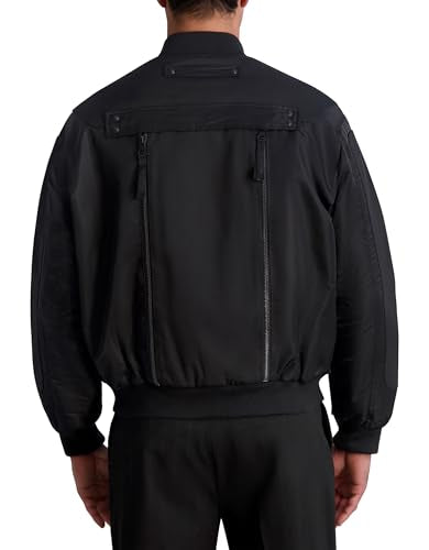 KARL LAGERFELD Men BOMBER LONG SLEEVE JACKET KALA-LSSBJACKET BLACK L - Brand New