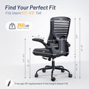 QLTPLUS Office Desk Chair Long Hours Lower Back Pain Relief Cooler - Black - Brand New