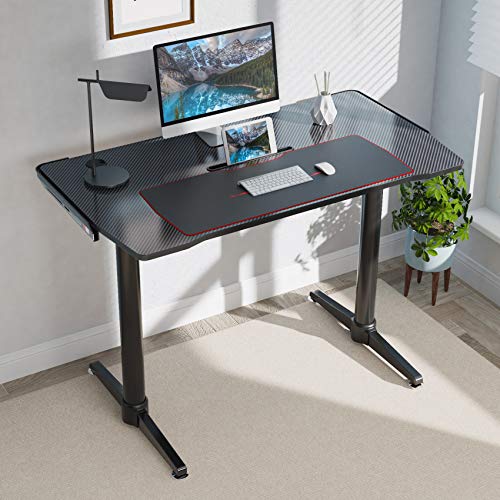 EUREKA ERGONOMIC 43 INCH CURVED GAMING DESK WITH MOUSE PAD ZX-I1-BK - BLACK - Like New