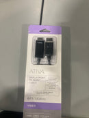ATIVA 6 FT MALE DISPLAYPORT TO MALE HDMI CABLE PLUGS - BLACK - Brand New