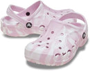 CROCS KID'S BAYA MARBLED CLOGS - SIZE: YOUTH J1 - BALLERINA PINK/MULTI - Like New