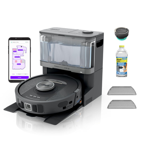 SHARK VACUUM & MOP COMBO POWERDETECT NEVERTOUCH SELF-EMPTYING RV2820YE - BLACK - Like New