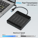 GENERIC EXTERNAL BLU RAY DRIVE, BLU RAY BURNER SUPPORT 50G DISC READ/WRITE BLACK - Like New