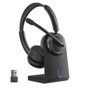 LEVN Wireless Headset with Mic for Work BLUETOOTH NOISE CANCELLING - BLACK - Like New