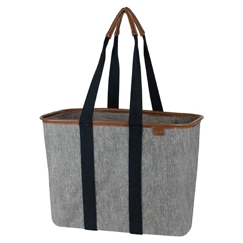 CLEVERMADE COLLAPSIBLE LUXE TOTE HEATHER GRAY/BLACK 20L 5 GAL STRUCTURED TOTE - Like New