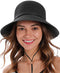 SIMPLICITY WOMEN'S UPF 50+ WIDE BRIM BRAIDED STRAW SUN HAT MEN WOMEN - BLACK - Like New