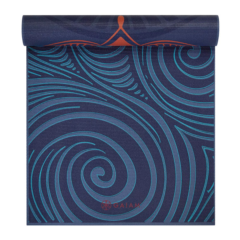 GAIAM REVERSIBLE YOGA MAT - (6MM) - TEAL MANDALA MANTRA - Like New