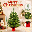 MANLATINI PRE-LIT 2FT SMALL CHRISTMAS TABLETOP XMAS TREE MNLT-XMAS-2025-7 GREEN - Like New