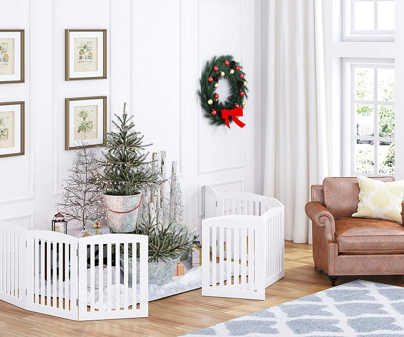 PAWLAND 20IN 4-PANEL PET GATE WITH ARCHED TOP - WHITE - Brand New