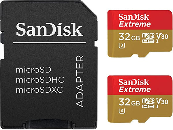 SanDisk 32GB EXTREME PLUS SDHC UHS-I CARD SDSQXNE-032G-ACDAT 2 PACKS - RED/GOLD New