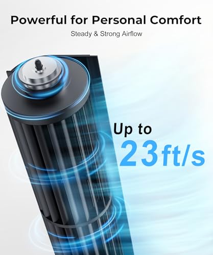Abolee Tower Fan for Bedroom, 23ft/s Desk Fan with Remote, 70° Oscillating - Like New