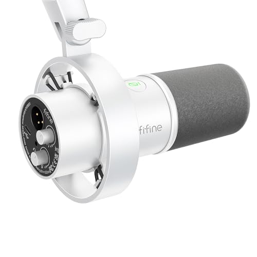 FIFINE STUDIO XLR DYNAMIC MICROPHONE USB PC PODCAST MICROPHONE XLR/USB - WHITE - Like New