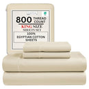 Kenton Home 4 Piece Cotton King Sateen Weave Bed Sheet Set Ivory - Like New