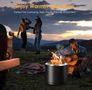 BESTIER OUTDOOR STAINLESS WOOD BURNING FIRE PIT ROUND SMOKELESS FIRE PIT - BLACK - Like New