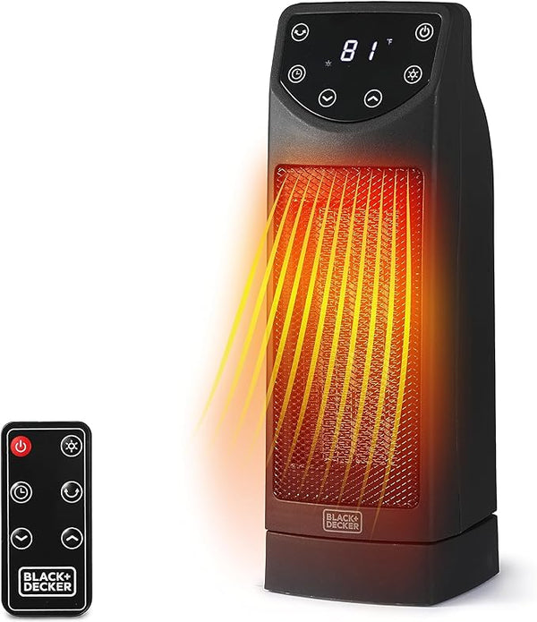 BLACK+DECKER Oscillating Space Heater Remote Control 1500W - Scratch & Dent