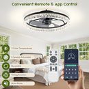 Ceiling Fans with Lights and Remote, 20'' Smart Low Profile Ceiling Fans - BLACK - Like New