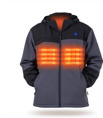 IUREK HEATED JACKET MEN & WOMEN DETACHABLE HOOD (BATTERY SALE SEPARATE) L BLACK - Like New