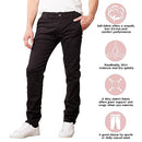 GALAXY BY HARVIC MEN CHINO PANTS, MULTI POCKET, 40/30, BLACK - Like New