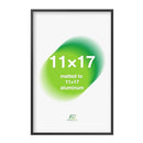 FrameWorks 11x17 Picture Frame Aluminum Frame w/Tempered Glass - Black - Brand New