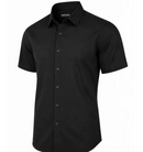 JAMES TAILOR SHORT SLEEVE KNIT BUTTON DOWN SHIRT - SIZE: MEN S - BLACK - Brand New