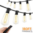 BRIGHTEVER 180FT LED OUTDOOR STRING LIGHTS, DIMMABLE, CMPC-O25XA - BLACK - Like New