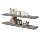 BAMEOS FLOATING SHELVES, WALNUT WALL GRAY, SET OF 2, HANGING SHELVES - Like New
