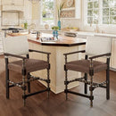 Counter Height Bar Stools Set of 2, Counter Stool with Solid Rubberwood Frame - Like New