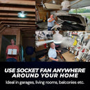 BELL+HOWELL SOCKET BREEZE SOCKET FANS LIGHTS FAN LIGHT 3500K 1000 LUMENS BLACK - Like New