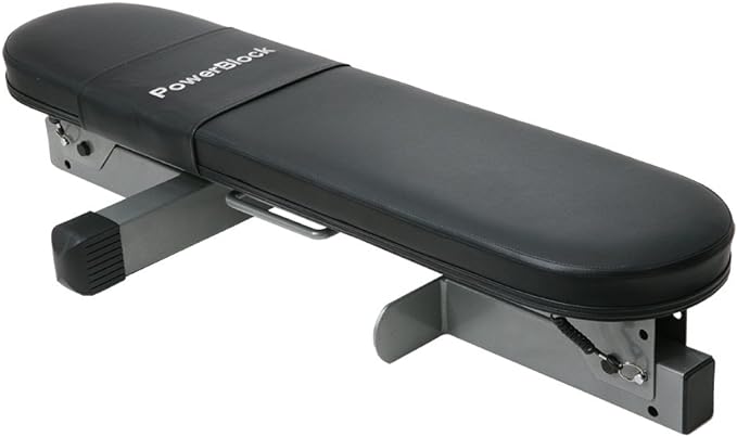 POWERBLOCK Travel Bench Workout Bench Folds Up for Easy Storage PBTB - Silver - Like New