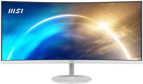 MSI PRO MP341CQW 34" CLASS UW-QHD CURVED SCREEN LCD MONITOR - WHITE - Like New