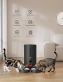WOPET HV10 AUTOMATIC CAT FEEDER WITH CAMERA FOR TWO CATS, 1080P - BLACK - Like New
